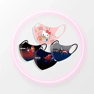 Khẩu trang cho bé trai bé gái từ 4 đến 15 tuổi 3D thân thiện với làn da,thoáng khí,hình in dễ thương