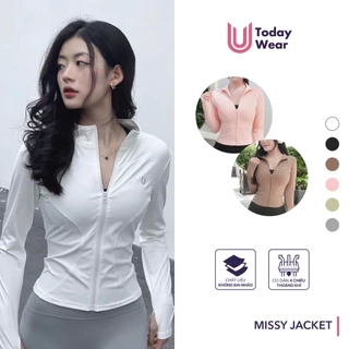 Áo khoác croptop thể thao nữ Missy Today U Wear tay dài chống nắng tôn dáng ôm body hỗ trợ tập gym yoga