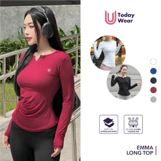 Áo tập gym yoga dài tay nữ Emma Long Top Today U Wear chống nắng tôn dáng ôm body tập thể thao