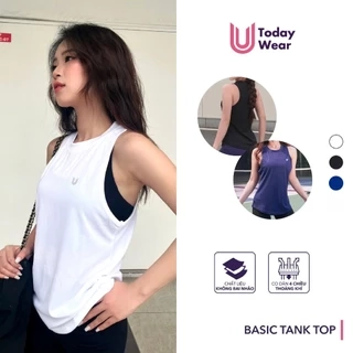 Áo thể thao Basic Tank Top ba lỗ nữ khoác ngoài tập gym dáng rộng mặc thoải mái Today U Wear