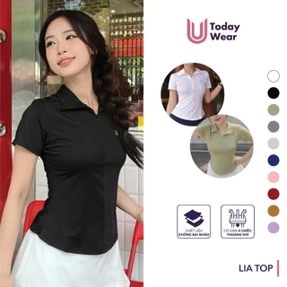 Áo thể thao cổ polo nữ Lia Top mặc tập gym yoga, chất liệu thoáng mát, thấm hút mồ hôi Today U Wear