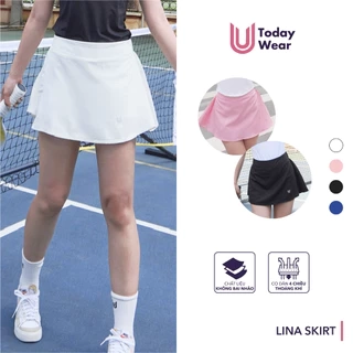 Chân váy ngắn thể thao Lina Skirt Today U Wear có sẵn quần bảo hộ dáng chữ A cho nữ chơi cầu lông tennis chạy bộ