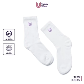 Tất vớ nữ thể thao cao cổ Today U Wear chất liệu co giãn thoáng mát có lớp đệm chống chai