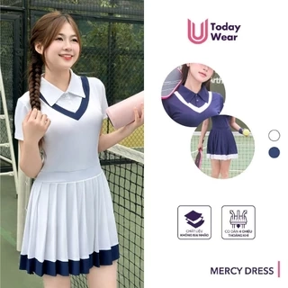 Váy tennis pickleball thể thao Mercy Dress Today U Wear cổ polo tặng kèm quần bảo hộ, chất liệu cao cấp thoải mái