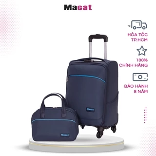 Vali du lịch kèm túi nhỏ Macat M19BC - 19inch size cabin màu đen đỏ xanh navy