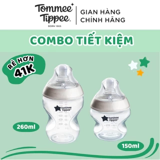 COMBO 2 Bình sữa ty siêu mềm tự nhiên Tommee Tippee Natural Start 150ml & 260ml