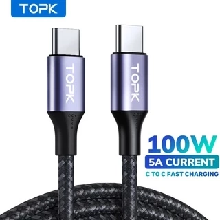 Cáp sạc nhanh TOPK AC10 PD 60W 100W PD Type C sang Type C 480Mbps cho Samsung Huawei