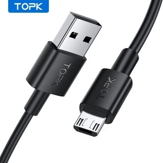 Dây cáp sạc Micro USB TOPK AN02 TPE Gel silica chất lượng cao cho Xiaomi OPPO VIVO
