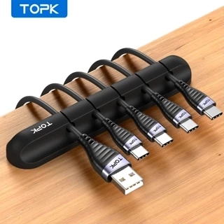 Kẹp giữ dây cáp TOPK L16 bằng Silicone Sắp xếp dây cáp sạc điện thoại trên bàn làm việc cho gọn gàng