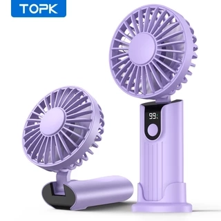 Quạt Mini TOPK có thể sạc lại 5000mAh cầm tay cầm tay tiện dụng USB Pocket Quạt điện làm mát cá nhân