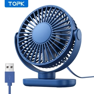 Topk USB Bàn Nhỏ Quạt Di Động Mini 3 Tốc Độ Quạt Để Bàn Yên Tĩnh 360° Quạt bàn điều chỉnh xoay được cho phòng ngủ văn phòng tại nhà