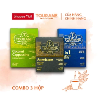 Combo 3 Hộp Cà Phê Hòa Tan Tourane Roastery 3in1 + Americano + Cappuccino Dừa