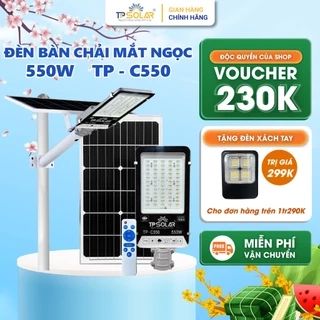 Đèn Năng Lượng Mặt Trời Bàn Chải TP SOLAR Công Suất 350W, 550W LED Mắt Ngọc,Vỏ Nhôm Đúc, Tấm Pin Rời, BH 3 Năm