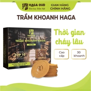 Trầm khoanh Haga Cao cấp/Đặc biệt/Thượng hạng, thời gian cháy lâu, thơm đậm hương trầm