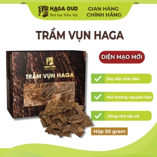 Trầm vụn Haga tự nhiên dày đặc tinh dầu, thơm hương trầm nguyên bản (Không kèm than và dụng cụ)