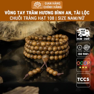 Vòng tay trầm hương chuỗi tràng 108 hạt trầm tóc vườn mang bình an may mắn - Xưởng Mộc Việt