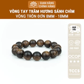 Vòng tay trầm hương hạt tròn Sánh Chìm cho nam nữ mang bình an may mắn tài lộc - Xưởng Mộc Việt