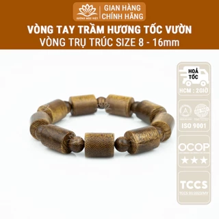Vòng tay trầm hương Trụ trúc Tóc vườn Xưởng Mộc Việt size 8/10/12/14/16mm mang bình an may mắn