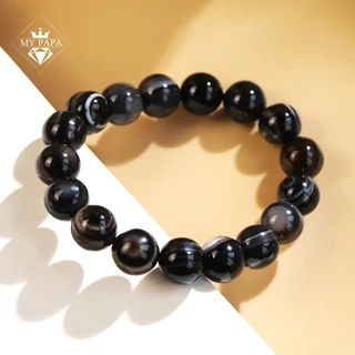 Vòng Tay Mã Não Thiên Nhãn Đá Ảnh Tử Thiên Châu MYPAPA - Bảo Hộ Và Cát Tường