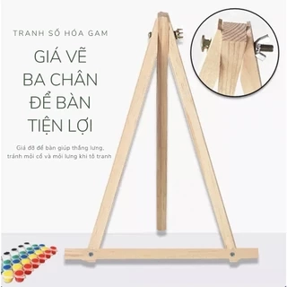 Giá đỡ tranh tô màu theo số mini bằng gỗ GAM để bàn giúp ngồi đúng tư thế cho tranh số hóa