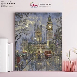 Tranh số hoá tự tô màu theo số Phong Cảnh Ngọn Hải Đăng GAM căng sẵn khung 2,5cm size 40x50cm PC4316
