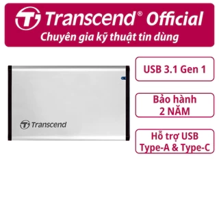 Hộp đựng ổ cứng SSD/HDD Transcend 2.5” SATA III USB 3.1 Gen 1 TS0GSJ25S3 Bảo hành 2 năm