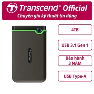 Ổ cứng di động HDD Transcend StoreJet Lightweight 25C3 2.5" 1TB / 2TB 5Gbps Bảo hành 3 năm