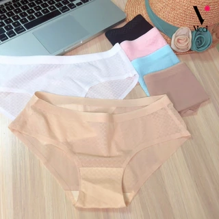 Quần lót nữ biết thở không đường may Vicci 209 kẻ caro thông hơi nhiều màu