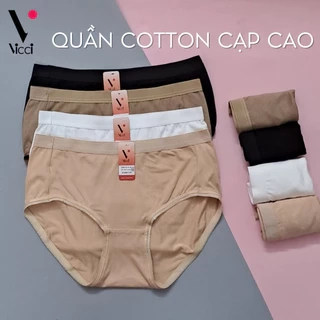 Set 4 quần lót nữ Vicci cotton cao cấp lưng cao gen nhẹ 105 mềm mại, êm ái, kháng khuẩn khử mùi