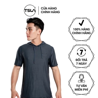Áo Hoodie nam ngắn tay TSLA chất mát kháng khuẩn chống uv chạy bộ tập gym thể thao bigsize oversize TSO2028