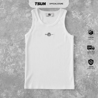 Áo Ba Lỗ Nam TankTop Thun Gân Trắng Brand TSUN Chính Hãng, Streetwear, Localbrand, Áo 3 Lỗ Đơn Giản
