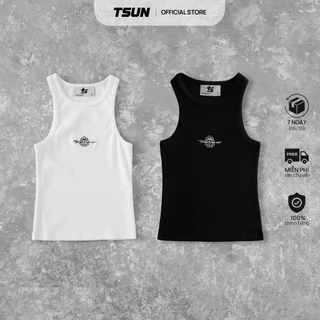 Áo Ba Lỗ Nữ tanktop ôm body sexy Trắng và Đen - Brand TSUN Chính Hãng - Cotton thun bo gân co giản