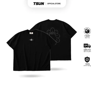 Áo Thun Basic Đơn Giản Đen Brand TSUN Chính Hãng Big Woo Logo, UNISEX, Chi tiết Thêu, In Lụa, Oversize Bigsize
