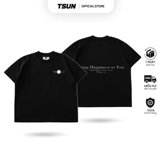 Áo Thun Basic Đơn Giản Đen Tag Logo Kim Loại - Brand TSUN Chính Hãng - Metal Woo Logo Black - Unisex