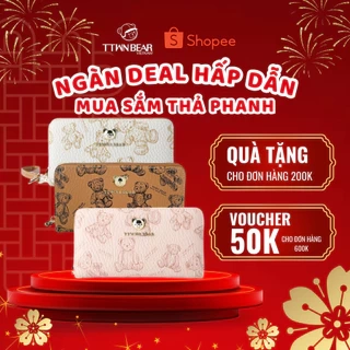 Ví TTWN BEAR chính hãng - TT2304 Cầm Tay Mini, Có Móc Khóa, Ngăn Nhỏ Tiện Ích