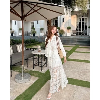 TUBYCATU | Chân váy ren trắng/ đen Lace Maxi Skirt