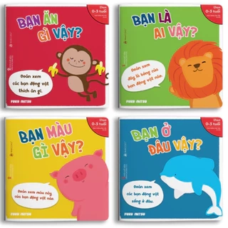 Sách Ehon - Combo 4 cuốn Bạn là ai vậy - dành cho trẻ từ 0 đến 3 tuổi