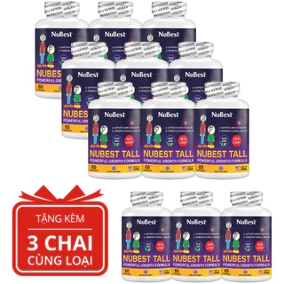 [Combo 9 Tặng 3 Cho Độ Tuổi Từ 10-20] Thực Phẩm Bảo Vệ Sức Khỏe Hỗ Trợ Tăng Chiều Cao NuBest Tall 10+