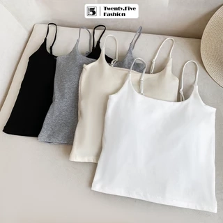 Áo bra nữ Twentyfive croptop 2 dây mảnh, 2 lớp có đệm mút cố định, vải cotton mịn co dãn 5798