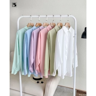 Áo sơ mi nữ Twentyfive khoác ngoài dài tay dáng rộng oversize, nhiều màu AL14