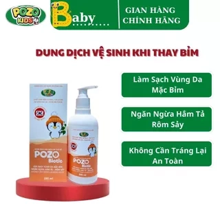 Dung Dịch Vệ Sinh Chống Hăm Tả Pozokids Giữ Ẩm Làm Mền Nuôi Dưỡng Da Bé KHÔNG CẦN TRÁNG LẠI 250ML