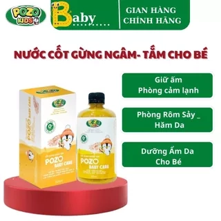 Nước Cốt Gừng Tràm Khuynh Diệp Ngâm Chân, Tắm Bé Pozo Baby Care Hỗ Trợ Giúp Giữ Ấm, Phòng Cảm Cho Bé 500ml