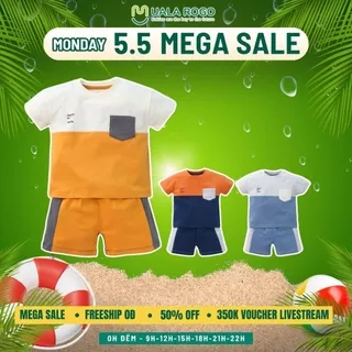 Bộ cộc tay bé trai Mompa 1-5 tuổi vải Cotton Actif thoáng mát mềm mại co giãn 479