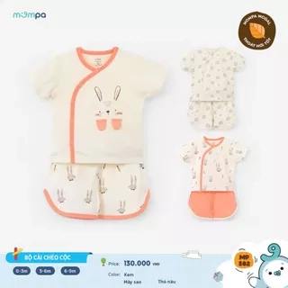 Bộ cộc tay cho bé sơ sinh Mompa 0-9 tháng cúc chéo vải Modal thấm hút mềm mịn thoáng khí 582