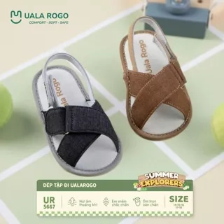 Dép bé trai bé gái tập đi Ualarogo sandal đế cao su chống trượt quai dán điều chỉnh rộng chật 5667
