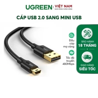 Cáp sạc USB 2.0 sang mini USB UGREEN US132 | Hỗ trợ tốc độ 480Mbps | Đầu cáp mạ vàng | Bảo Hành 18 Tháng 1 Đổi 1