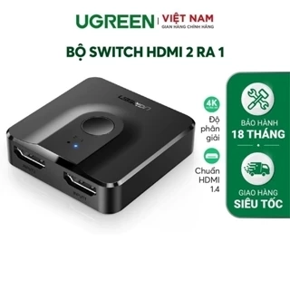 Bộ Switch HDMI 2 ra 1 Ugreen CM217 (Tương thích ngược 1 ra 2) | Độ phân giải 4K | Chuẩn HDMI 1.4 | BH 18 tháng | 50966
