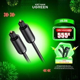 Cáp audio quang Toslink Optical UGREEN 70890 | Hỗ trợ âm thanh 5.1/ 7.1 | Đầu cáp mạ vàng | BH 18 Tháng 1 Đổi 1 |