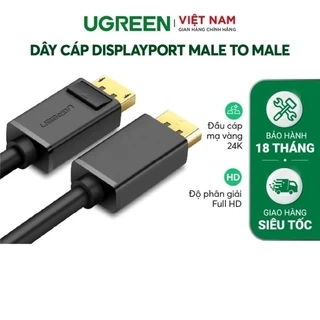 Dây cáp DisplayPort 2 đầu đực tốc độ 21.6Gbps UGREEN DP102 - Hàng phân phối chính hãng - Bảo hành 18 tháng