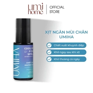 Xịt khử mùi hôi chân và giày UMIHOME hữu cơ 45ml hương Bạc Hà thơm mát, loại bỏ mùi giày hiệu quả